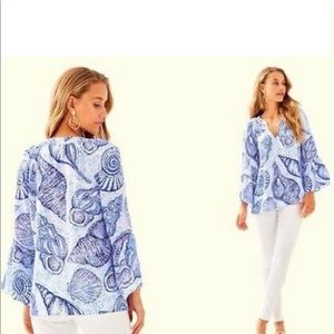 Matilda Silk Top in Blue Peri